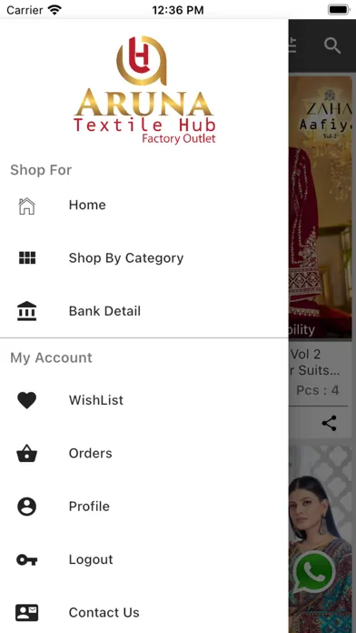 Screenshot di Aruna Textile Hub