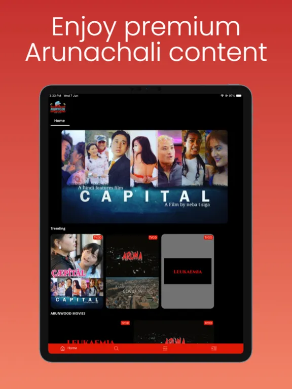 ARUNWOOD OTT iPad  سکرین شاٹس
