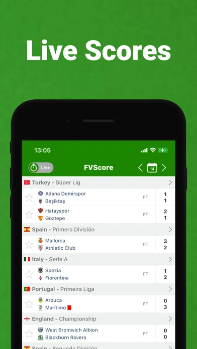 Ảnh chụp màn hình của FVScore - Football TV & Score