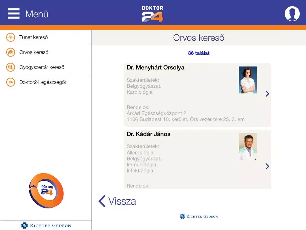 Ảnh chụp màn hình của Doktor24 iPad 
