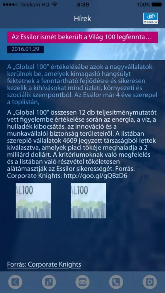 Screenshot di Essilor Partner Applikáció