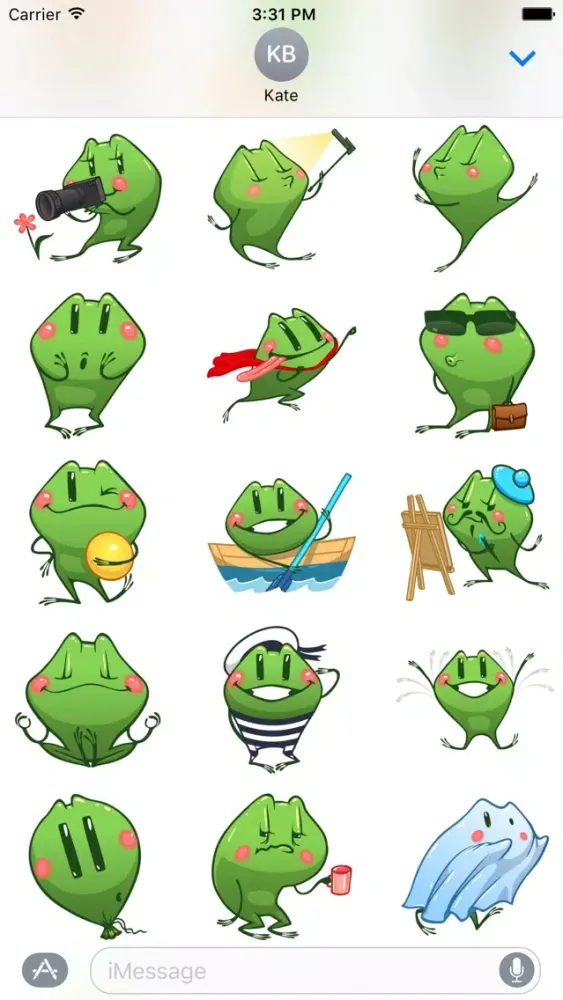 Cartoon Frog - Stickers for iMessage 스크린샷