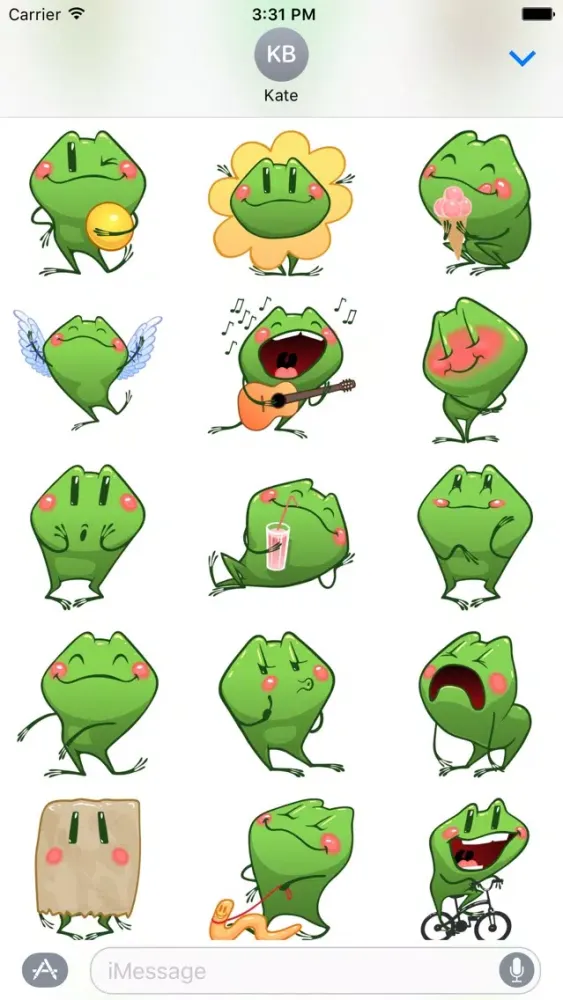 Cartoon Frog - Stickers for iMessage 스크린샷