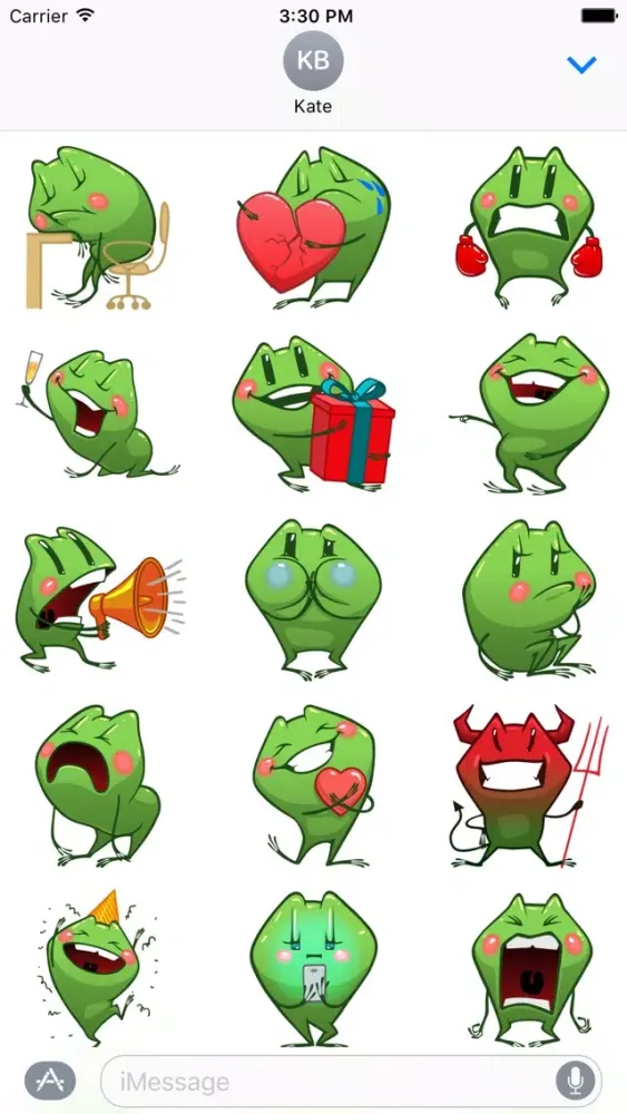 Cartoon Frog - Stickers for iMessage 스크린샷