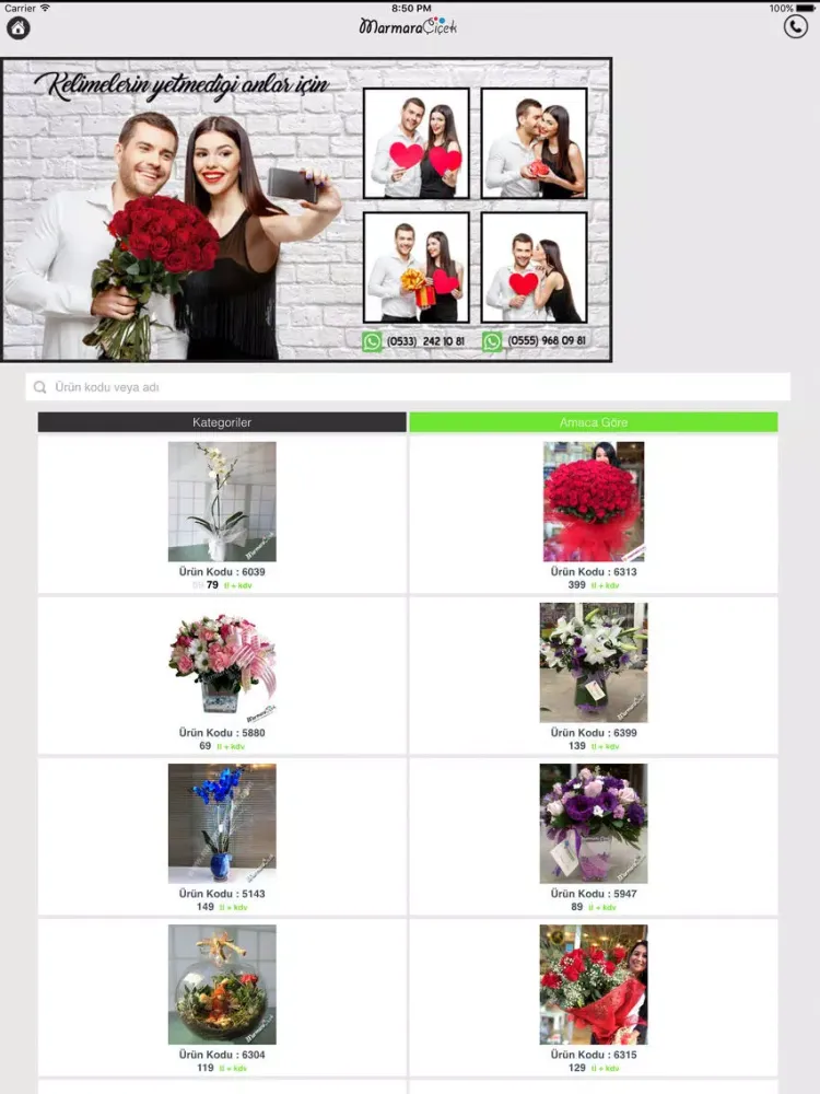 Ảnh chụp màn hình của Marmara Çiçek iPad 