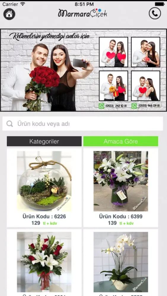 Ảnh chụp màn hình của Marmara Çiçek