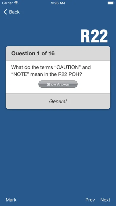 Capturas de tela do R22 Helicopter Flashcards