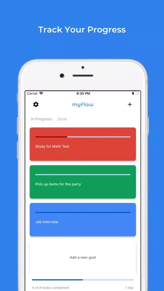 Ảnh chụp màn hình của myFlow: Sprint Goal Tracker