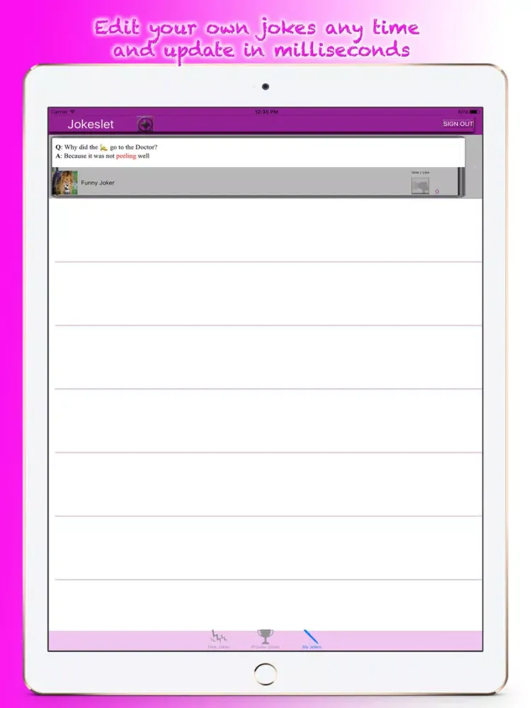 Capturas de pantalla de Jokeslet iPad 