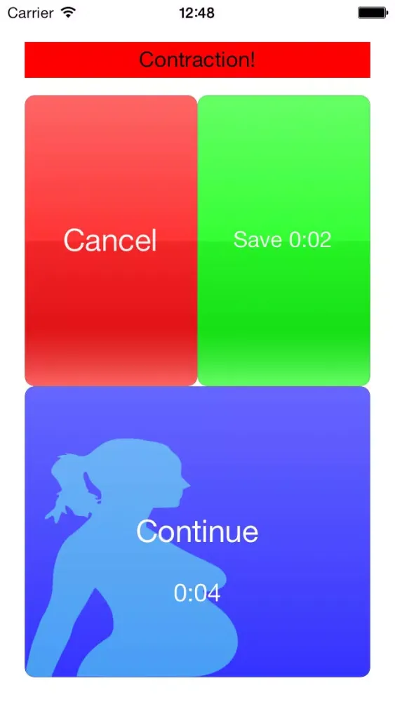 Capturas de tela do Contractions Timer App