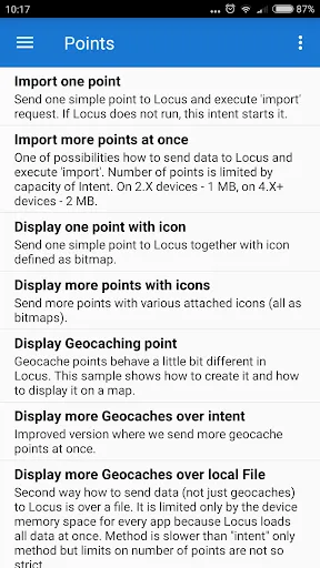 Locus API - Sample Solutions Screenshots