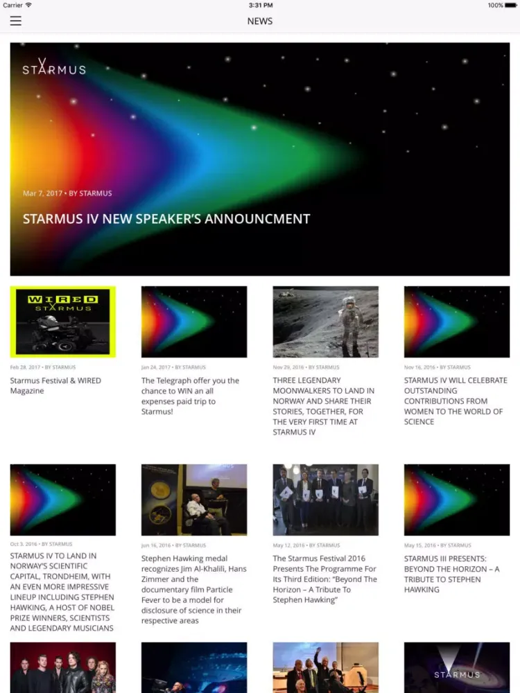 Starmus Festival Official App iPad  스크린샷