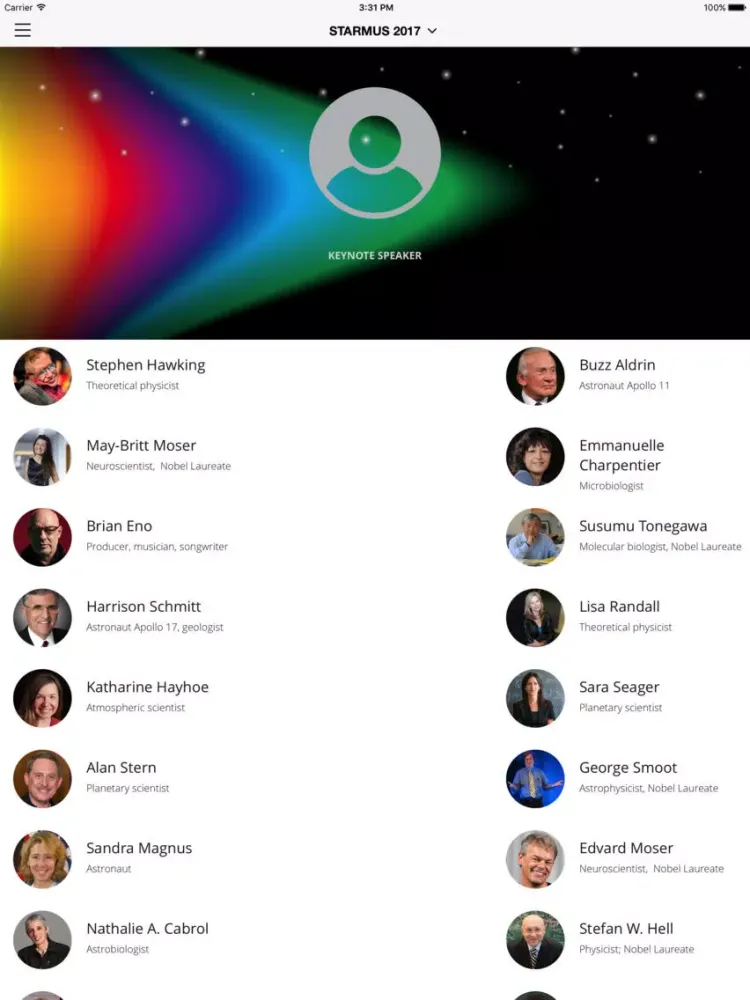 Starmus Festival Official App iPad  스크린샷