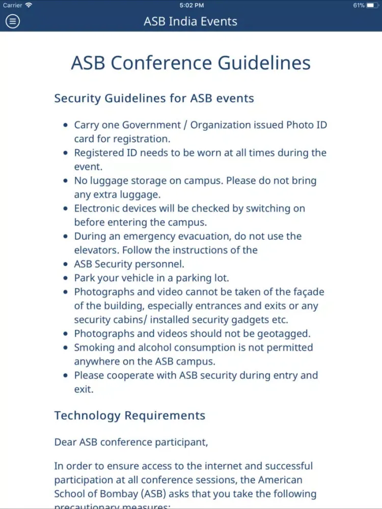 ASBIndia Events iPad 应用截图