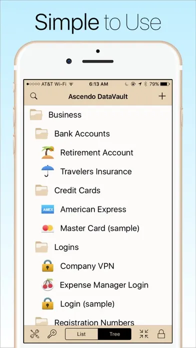 Capturas de tela do Password Manager Data Vault