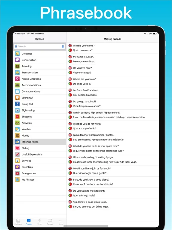 Portuguese Translator + iPad  स्क्रीनशॉट