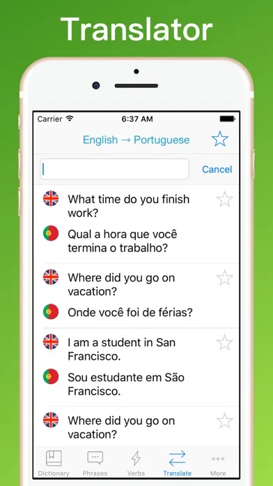 Portuguese Translator + स्क्रीनशॉट