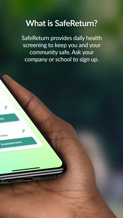 SafeReturn - Health Screening Screenshots