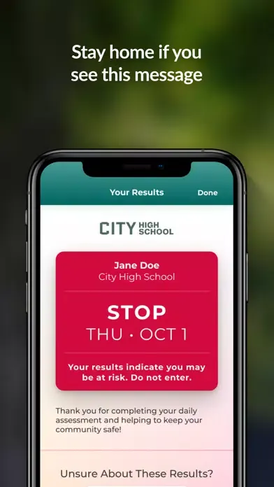 SafeReturn - Health Screening Screenshots