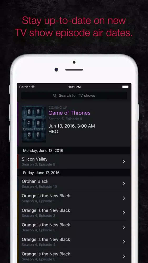 Episodes - Never miss TV show episodes again Screenshots
