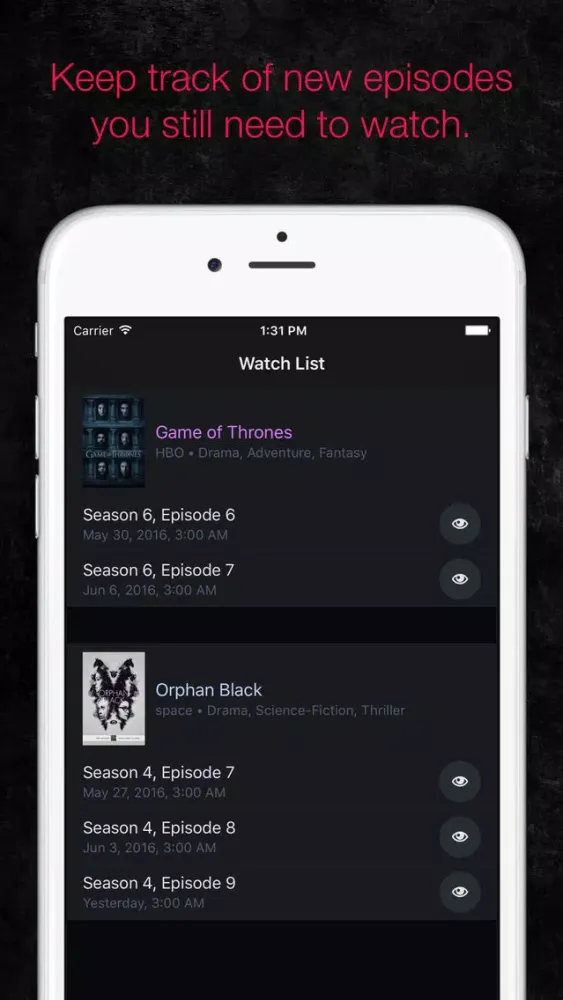 Episodes - Never miss TV show episodes again Screenshots