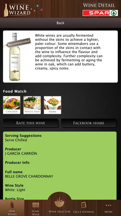 SPAR Wine Wizard Screenshots