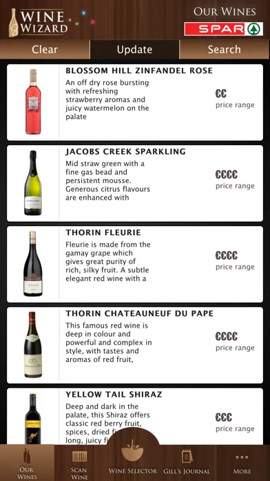 SPAR Wine Wizard Screenshots