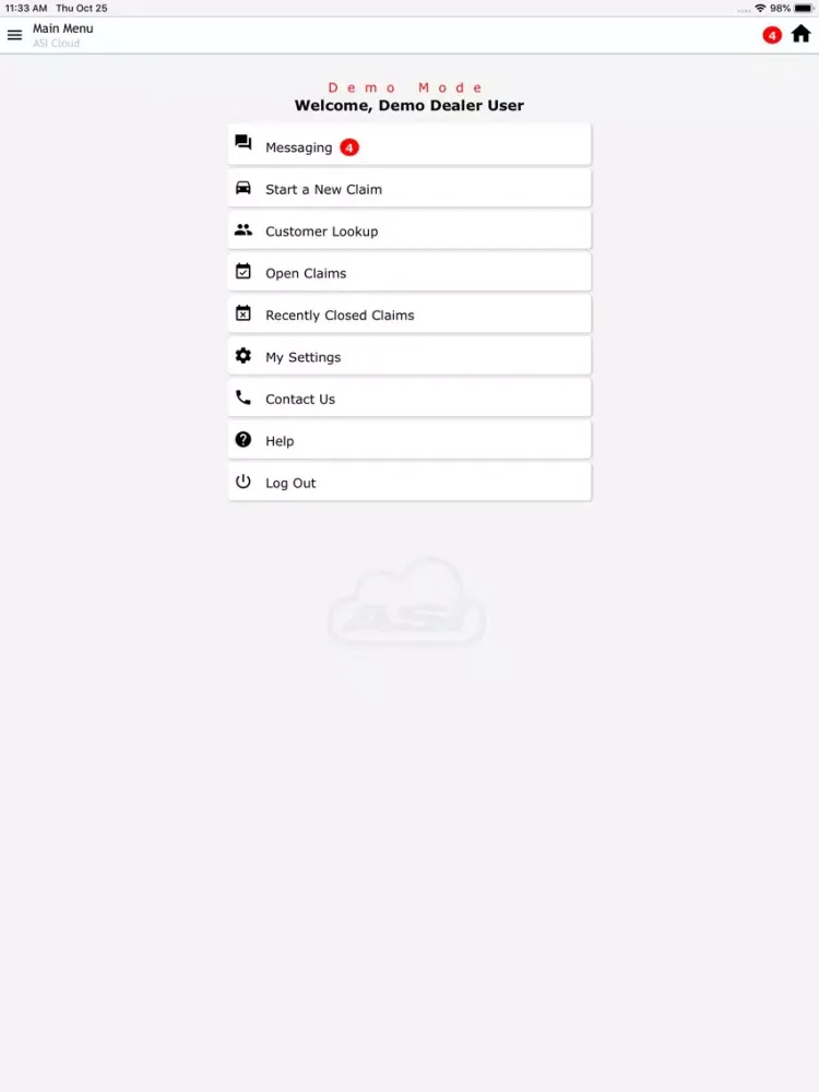 Tangkapan layar ASI Cloud Profit Track Mobile iPad 