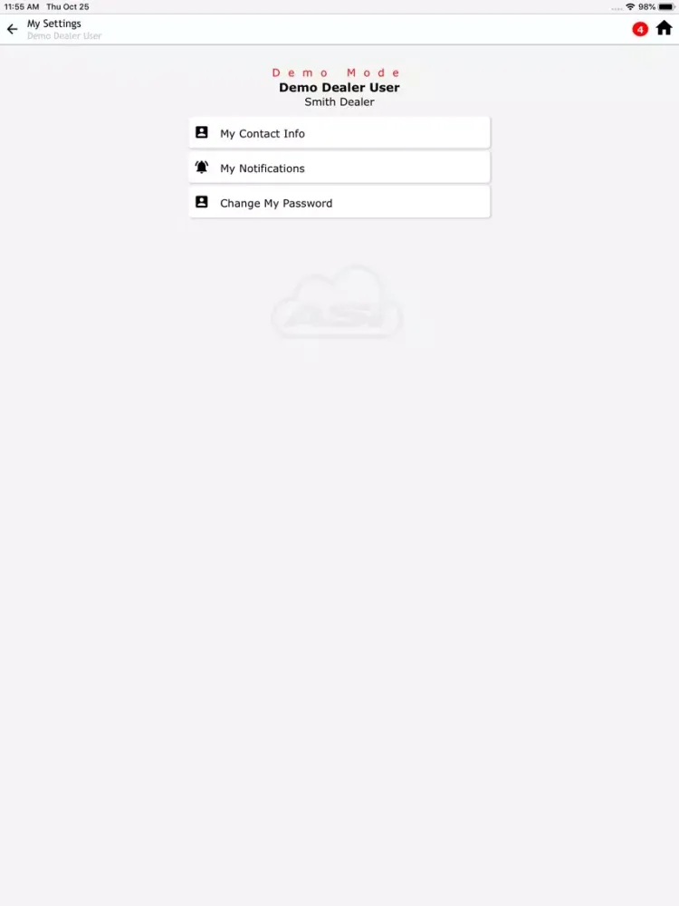 Tangkapan layar ASI Cloud Profit Track Mobile iPad 