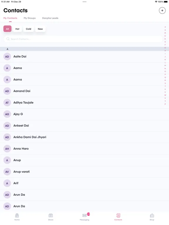 Tangkapan layar ASEA Global iPad 