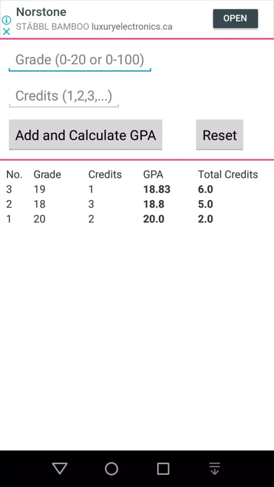 Tangkapan layar Free GPA Calculator
