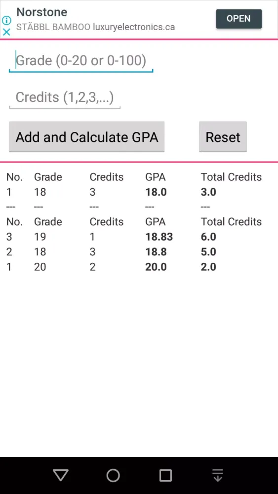Tangkapan layar Free GPA Calculator