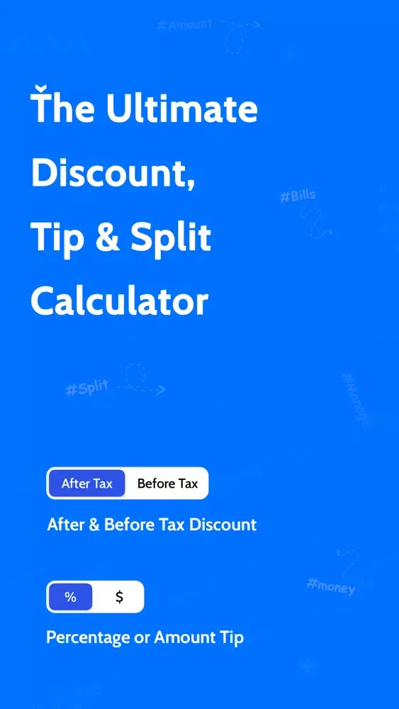 Capturas de tela do Bill Calculator Split,Discount