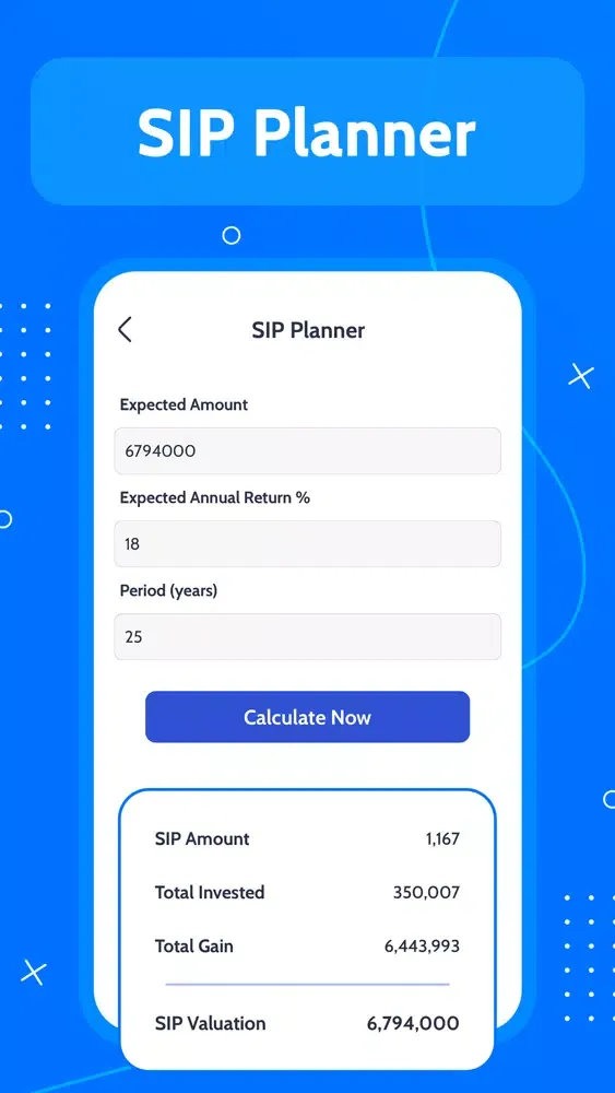 SIP Calculator Finance Planner Screenshots