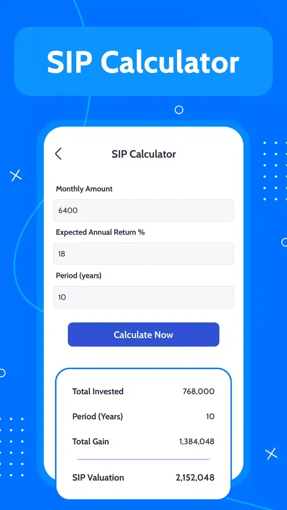 SIP Calculator Finance Planner Screenshots