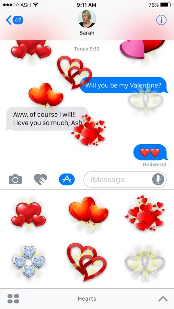 Capturas de pantalla de More Heart Stickers for Valentine's Day
