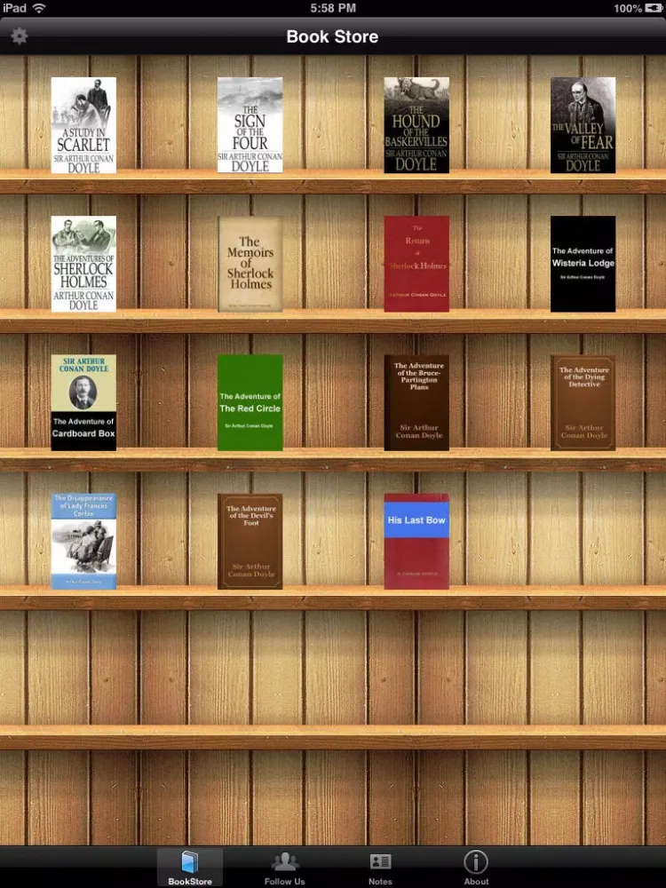 Tangkapan layar Sherlock Holmes Collection : All works iPad 