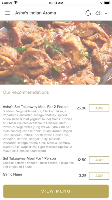 Captures d'écran de Asha's Indian Aroma