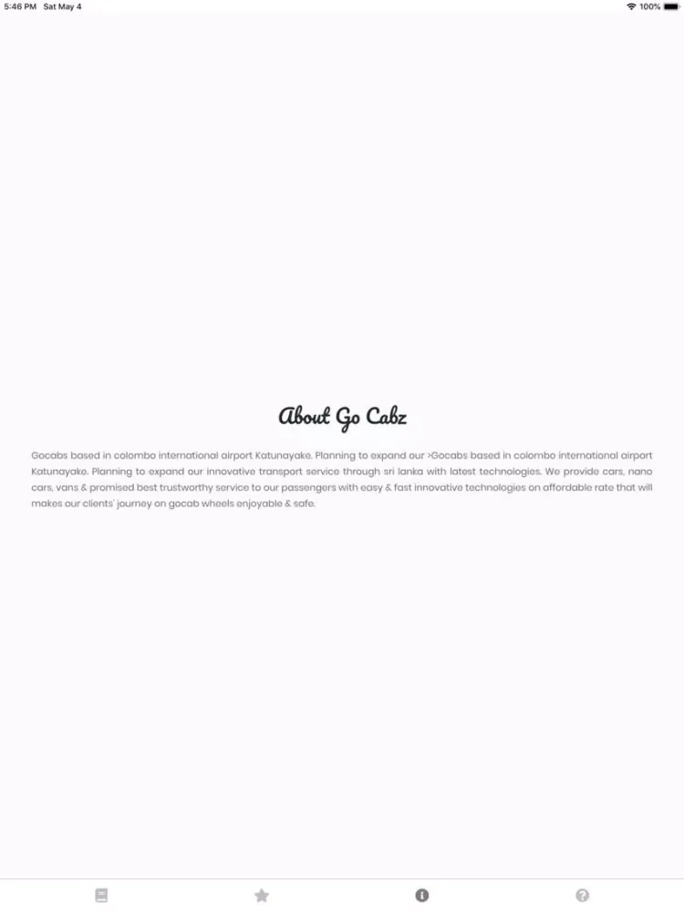 Go Cabz iPad Screenshots