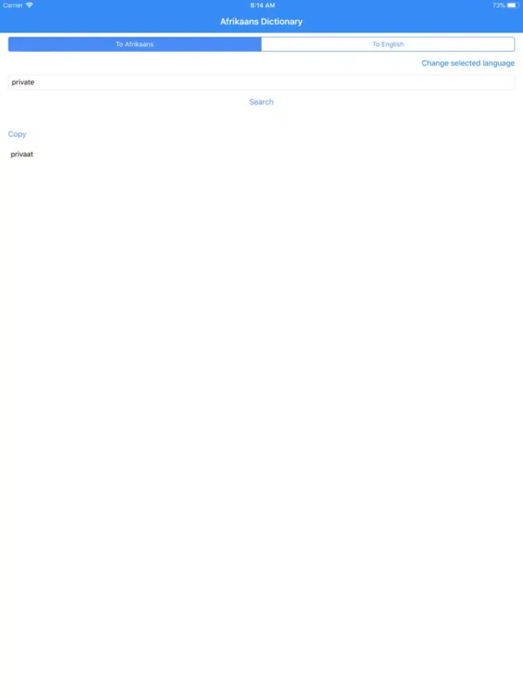 Afrikaans Dictionary iPad  스크린샷