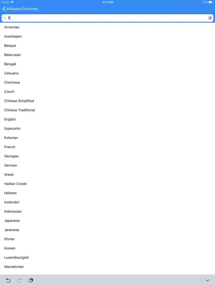 Afrikaans Dictionary iPad  스크린샷