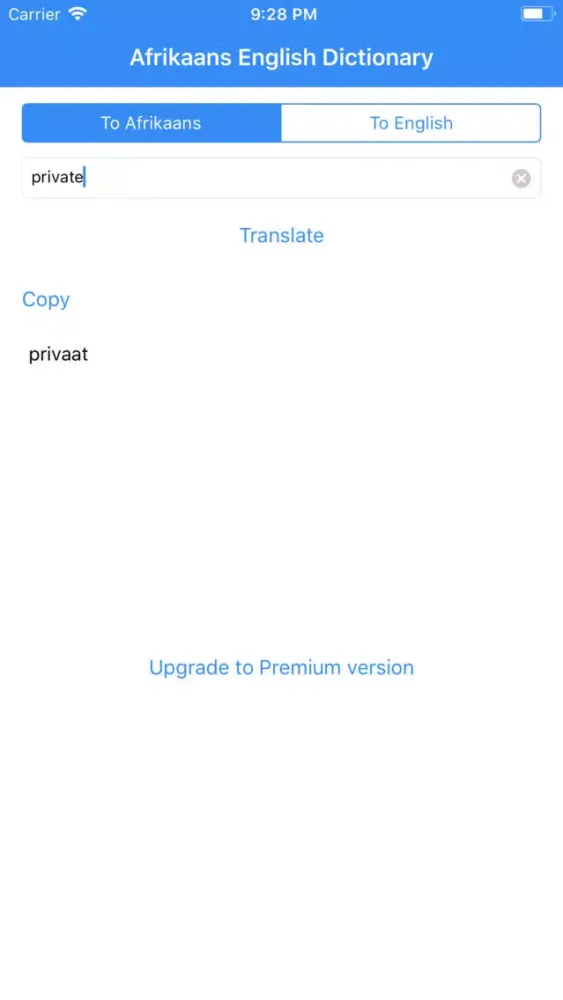 Afrikaans English Dictionary应用截图