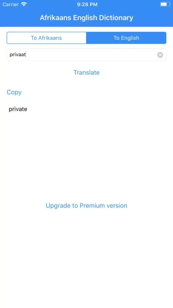 Afrikaans English Dictionary应用截图