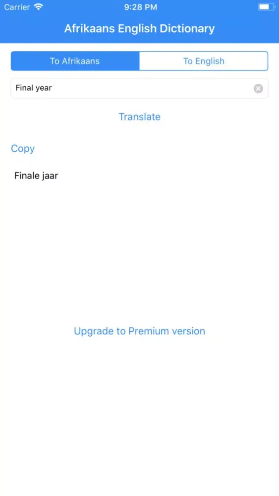 Afrikaans English Dictionary应用截图