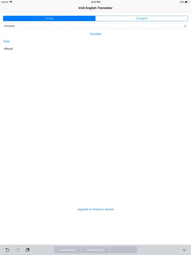 Irish English Translator iPad 應用截圖