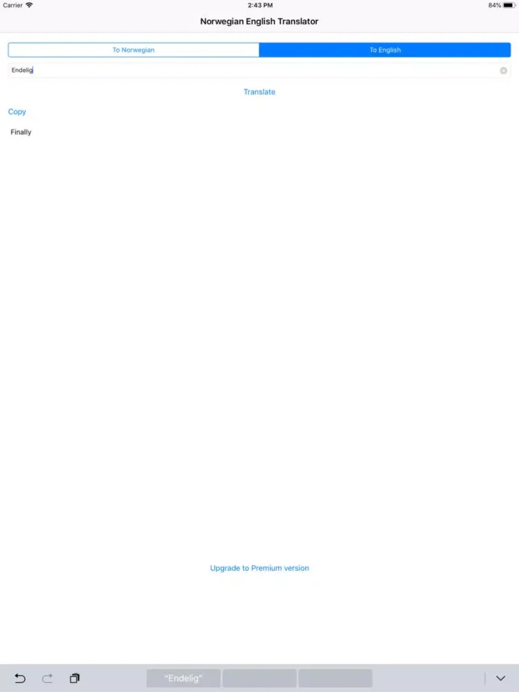 Norwegian English Translator iPad  Screenshots