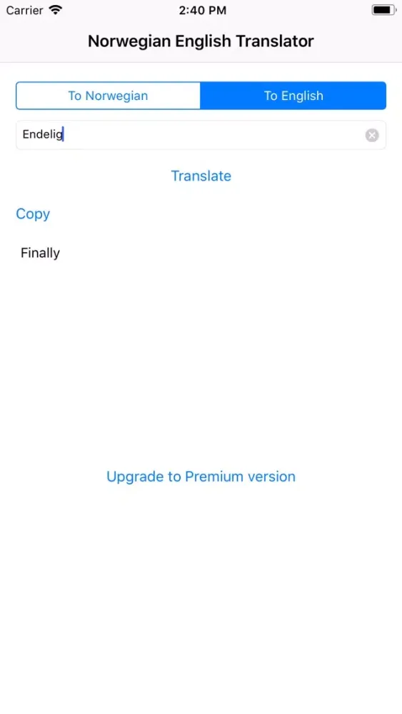Norwegian English Translator Screenshots