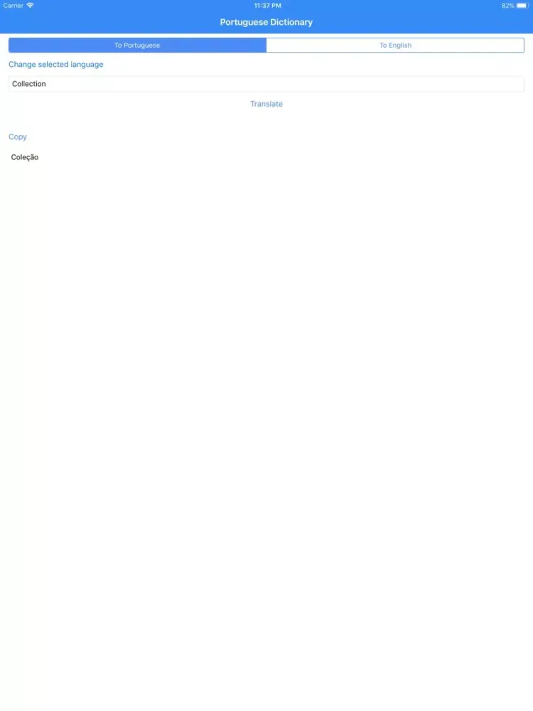 Portuguese Dictionary Pro iPad  Screenshots