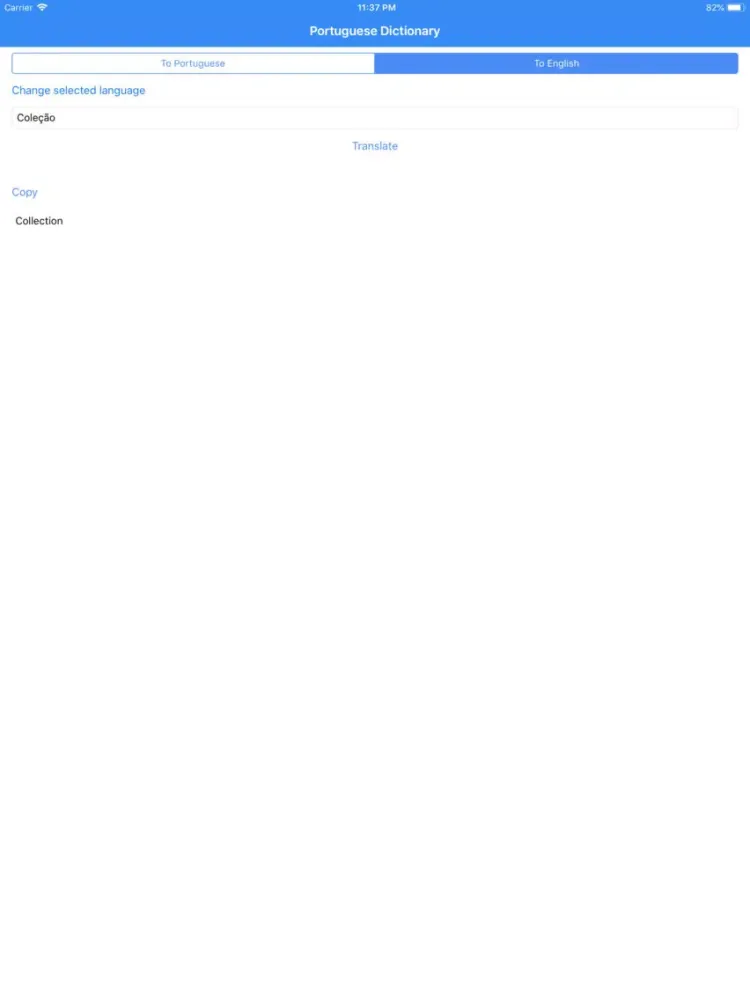 Portuguese Dictionary Pro iPad  Screenshots