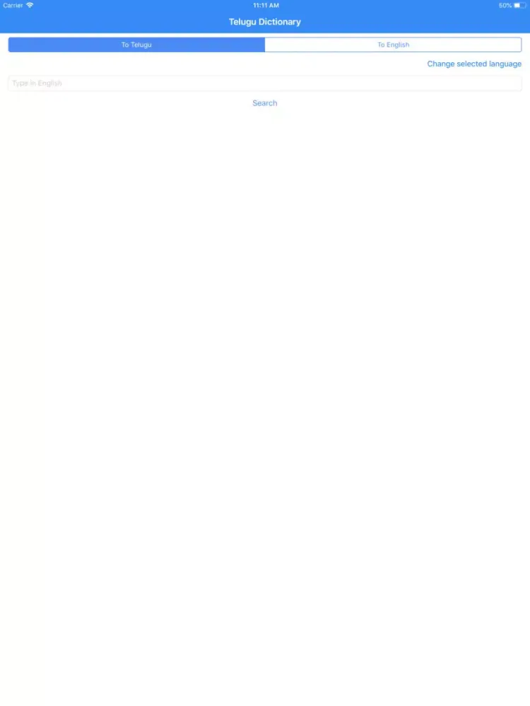 Tangkapan layar Telugu Dictionary iPad 